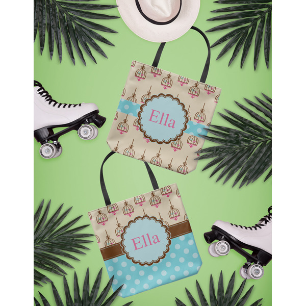 Kissing Birds Canvas Tote Lifestyle Front and Back