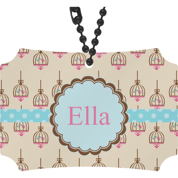 Custom Kissing Birds Rear View Mirror Ornament (Personalized)