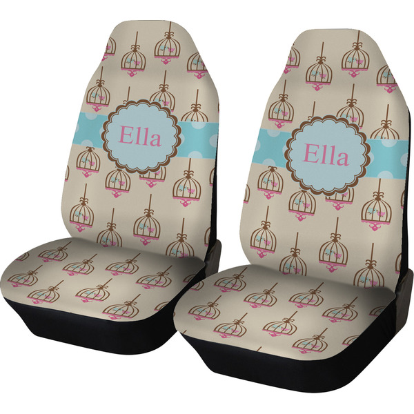 Custom Kissing Birds Car Seat Covers (Set of Two) (Personalized)