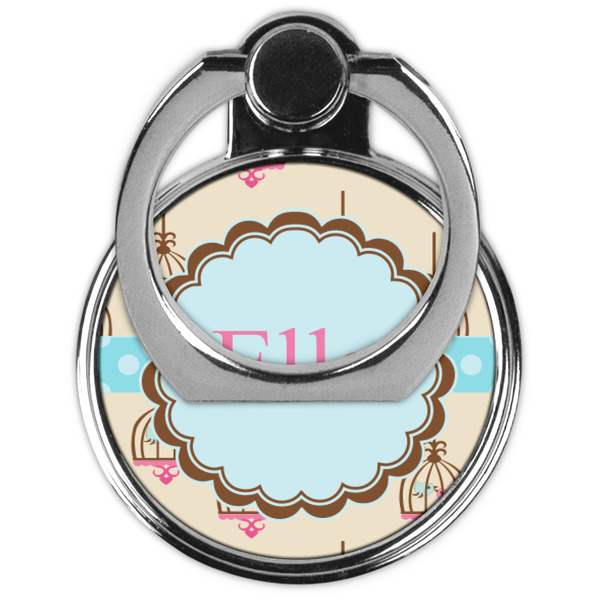 Kissing Birds Cell Phone Ring Stand & Holder - Front (Collapsed)