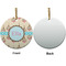 Kissing Birds Ceramic Flat Ornament - Circle Front & Back (APPROVAL)