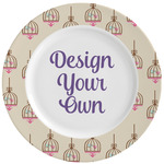 Kissing Birds Ceramic Dinner Plates (Set of 4) (Personalized)