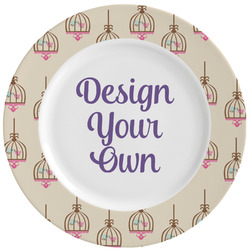 Kissing Birds Ceramic Dinner Plates (Set of 4) (Personalized)