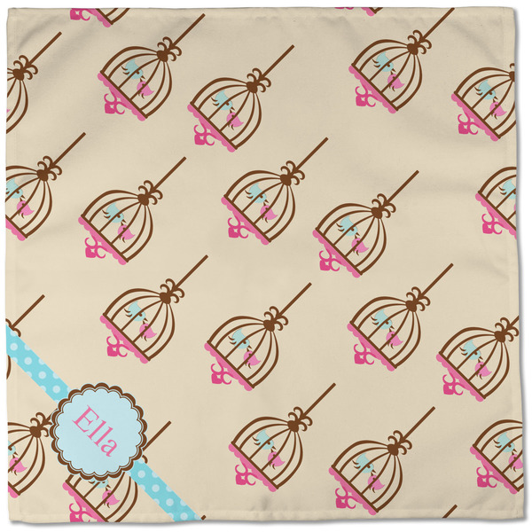 Kissing Birds Cloth Napkins - Personalized Dinner (Full Open)