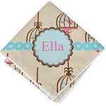 Kissing Birds Cloth Cocktail Napkin - Single w/ Name or Text