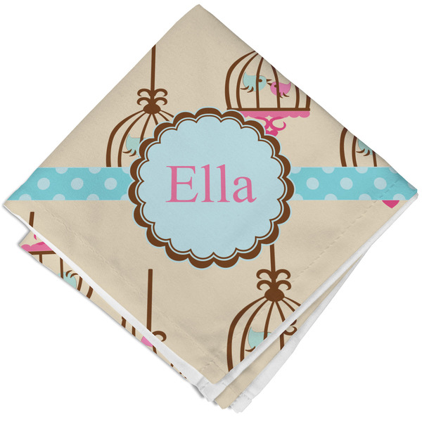 Kissing Birds Cloth Napkins - Personalized Lunch (Folded Four Corners)