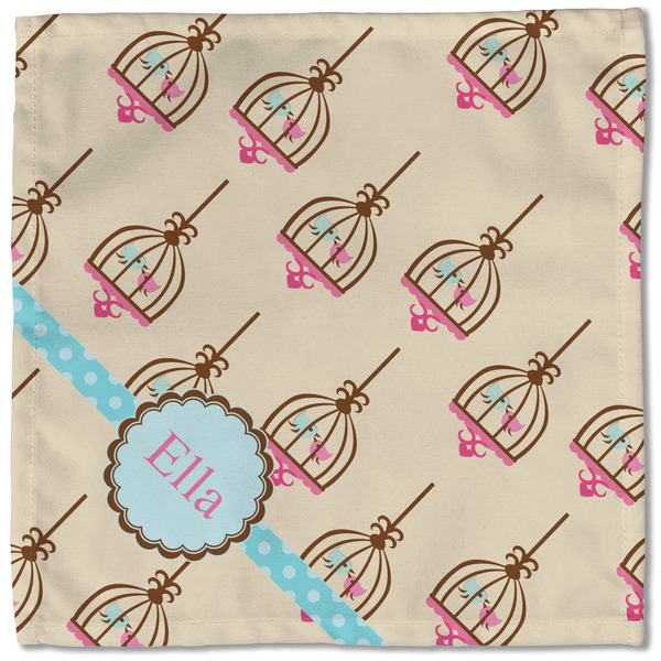 Kissing Birds Cloth Napkins - Personalized Lunch (Single Full Open)