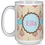 Kissing Birds 15 Oz Coffee Mug - White (Personalized)