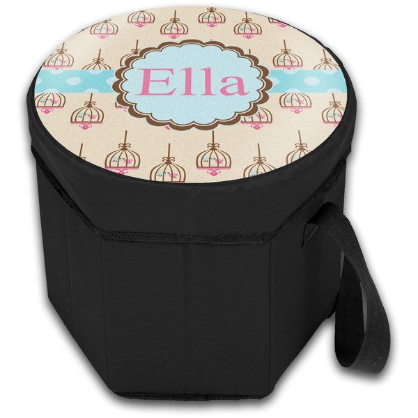 Kissing Birds Collapsible Personalized Cooler & Seat (Closed)