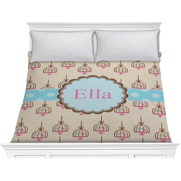 Custom Kissing Birds Comforter - King (Personalized)