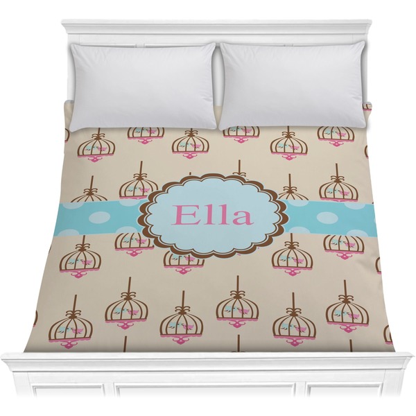 Custom Kissing Birds Comforter - Full / Queen (Personalized)