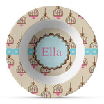 Kissing Birds Plastic Bowl - Microwave Safe - Composite Polymer (Personalized)