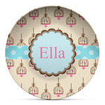 Kissing Birds Microwave Safe Plastic Plate - Composite Polymer (Personalized)