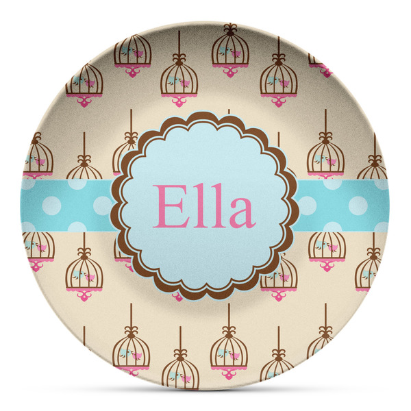 Custom Kissing Birds Microwave Safe Plastic Plate - Composite Polymer (Personalized)