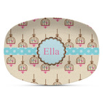 Kissing Birds Plastic Platter - Microwave & Oven Safe Composite Polymer (Personalized)