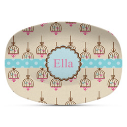 Kissing Birds Plastic Platter - Microwave & Oven Safe Composite Polymer (Personalized)