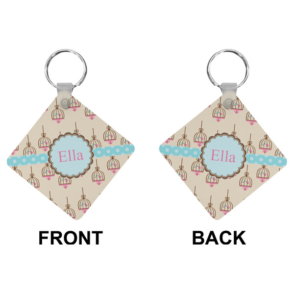 Kissing Birds Diamond Keychain (Front + Back)