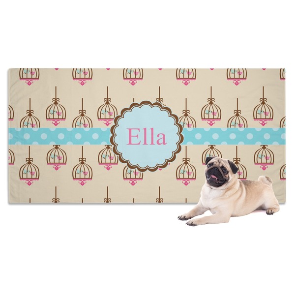 Custom Kissing Birds Dog Towel (Personalized)