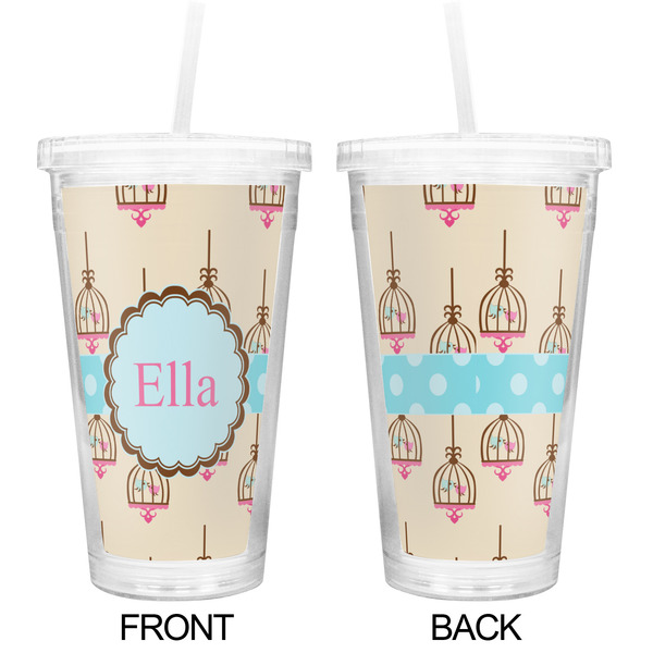 Kissing Birds Double Wall Tumbler with Straw - Approval