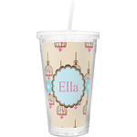 Kissing Birds Double Wall Tumbler with Straw (Personalized)