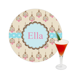 Kissing Birds Printed Drink Topper -  2.5" (Personalized)