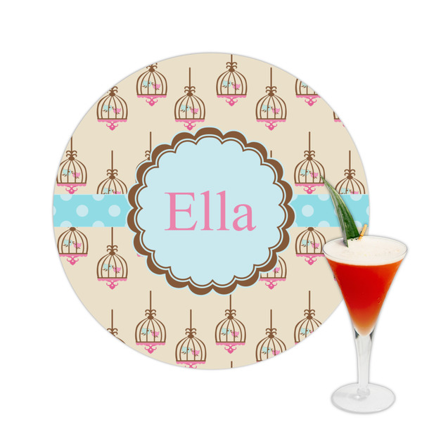 Custom Kissing Birds Printed Drink Topper -  2.5" (Personalized)