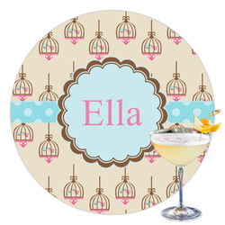Kissing Birds Printed Drink Topper - 3.5" (Personalized)