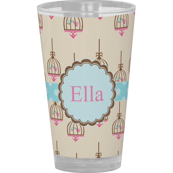 Custom Kissing Birds Pint Glass - Full Color (Personalized)