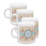Kissing Birds Single Shot Espresso Cups - Set of 4 (Personalized)