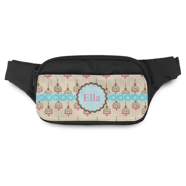 Custom Kissing Birds Fanny Pack - Modern Style (Personalized)