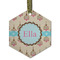 Kissing Birds Frosted Glass Ornament - Hexagon