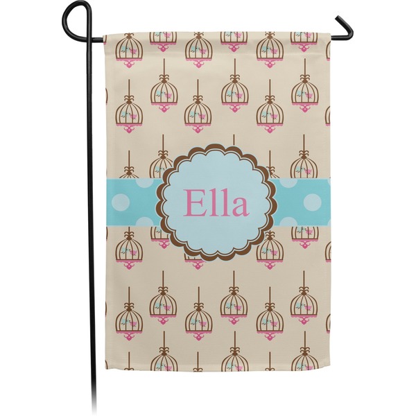 Custom Kissing Birds Small Garden Flag - Double Sided w/ Name or Text