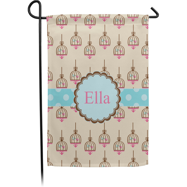 Custom Kissing Birds Small Garden Flag - Single Sided w/ Name or Text