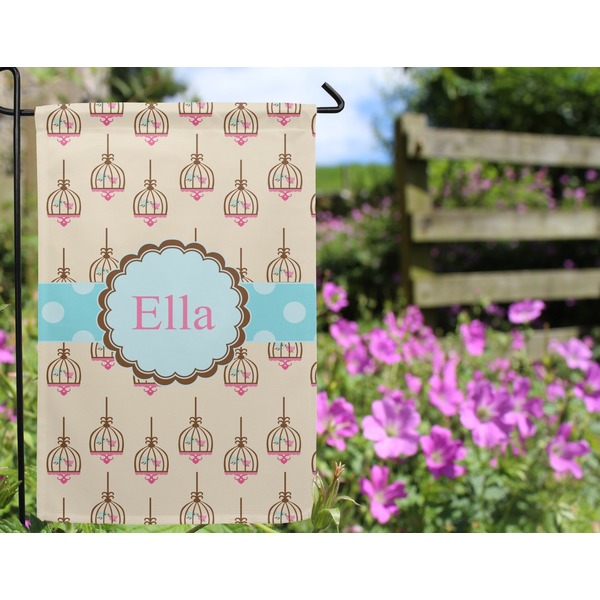 Kissing Birds Garden Flag - Outside In Flowers