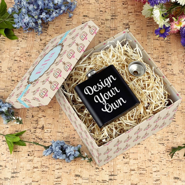 Kissing Birds Gift Boxes with Lid - Canvas Wrapped - Large - In Context