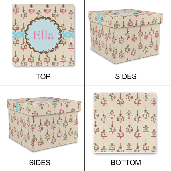 Kissing Birds Gift Boxes with Lid - Canvas Wrapped - Medium - Approval