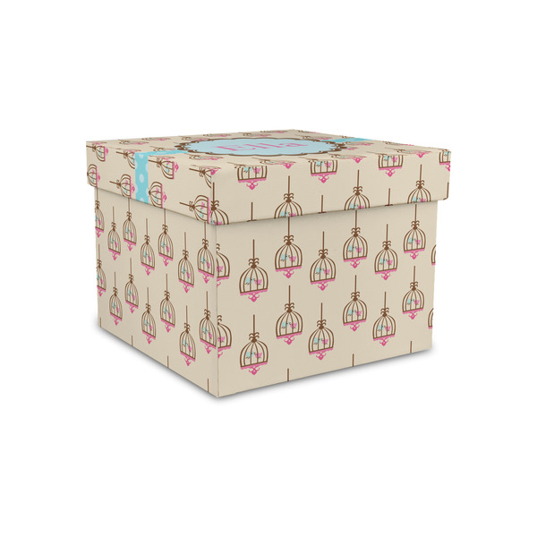 Custom Kissing Birds Gift Box with Lid - Canvas Wrapped - Small (Personalized)