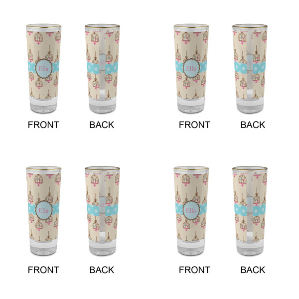 Kissing Birds Glass Shot Glass - 2 oz - Set of 4 - APPROVAL
