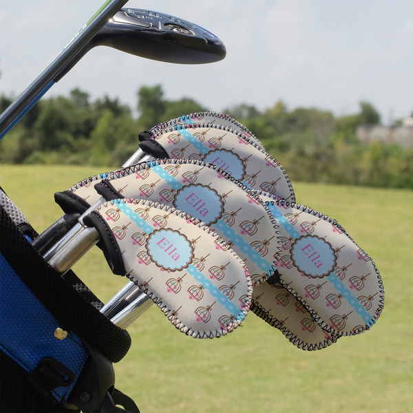 Kissing Birds Golf Club Cover - Set of 9 - On Clubs