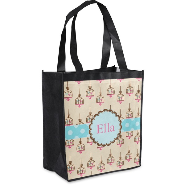 Custom Kissing Birds Grocery Bag (Personalized)