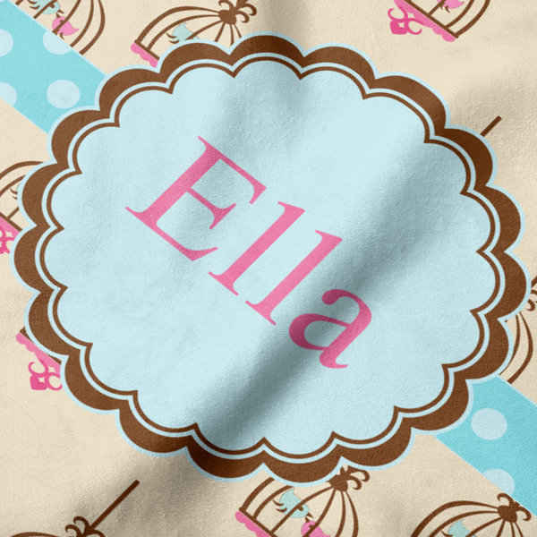 Kissing Birds Hooded Baby Towel- Detail Close Up