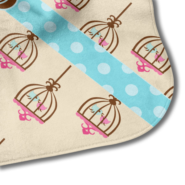 Kissing Birds Hooded Baby Towel- Detail Corner