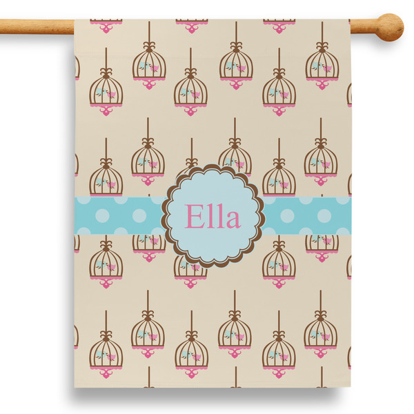 Custom Kissing Birds 28" House Flag - Single Sided (Personalized)