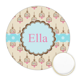 Kissing Birds Printed Cookie Topper - Round (Personalized)