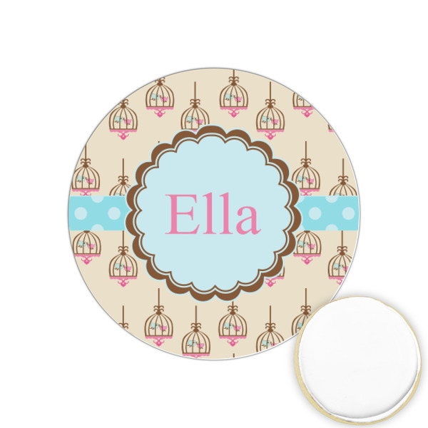 Custom Kissing Birds Printed Cookie Topper - 1.25" (Personalized)