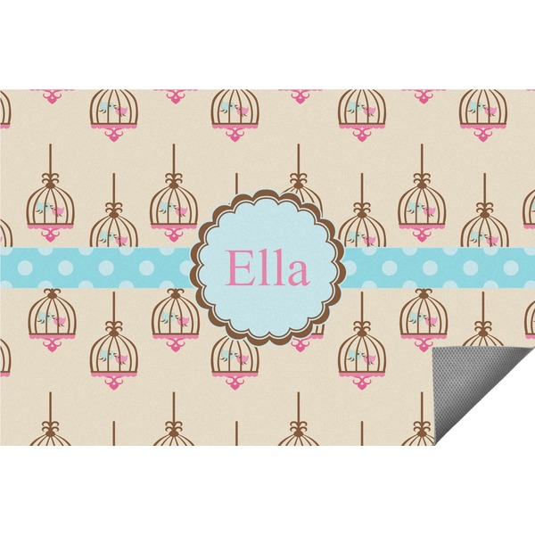 Custom Kissing Birds Indoor / Outdoor Rug - 5'x8' (Personalized)