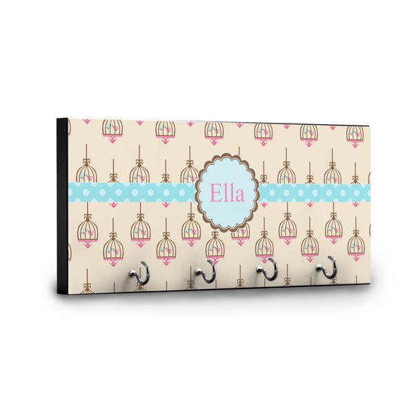 Kissing Birds Key Hanger - Front View with Hooks