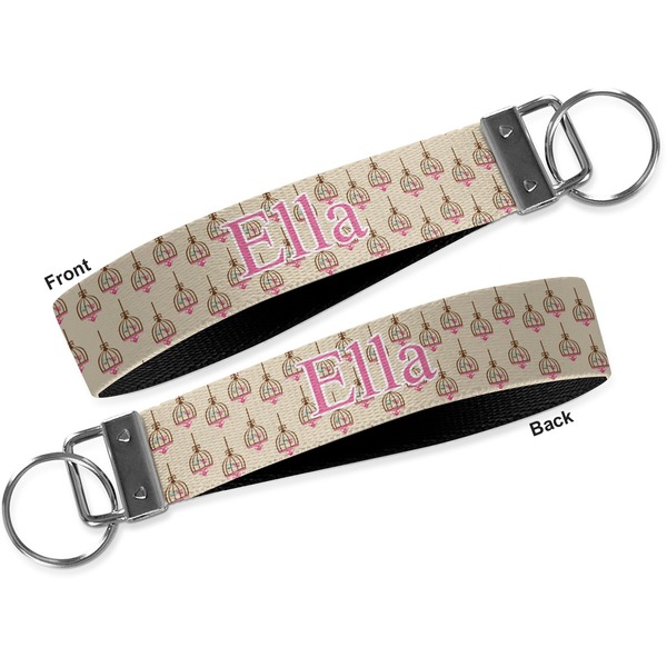 Kissing Birds Key-chain - Metal and Nylon - Front and Back