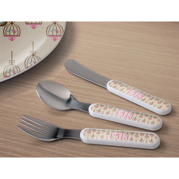 Kissing Birds Kids Flatware w/ Plate