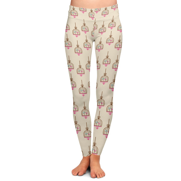 Custom Kissing Birds Ladies Leggings - Extra Small